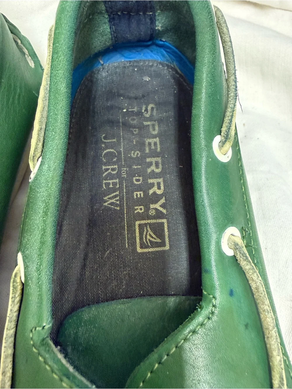 Sperry x J.Crew Green Leather Boat Shoes Men’s 10.5 M